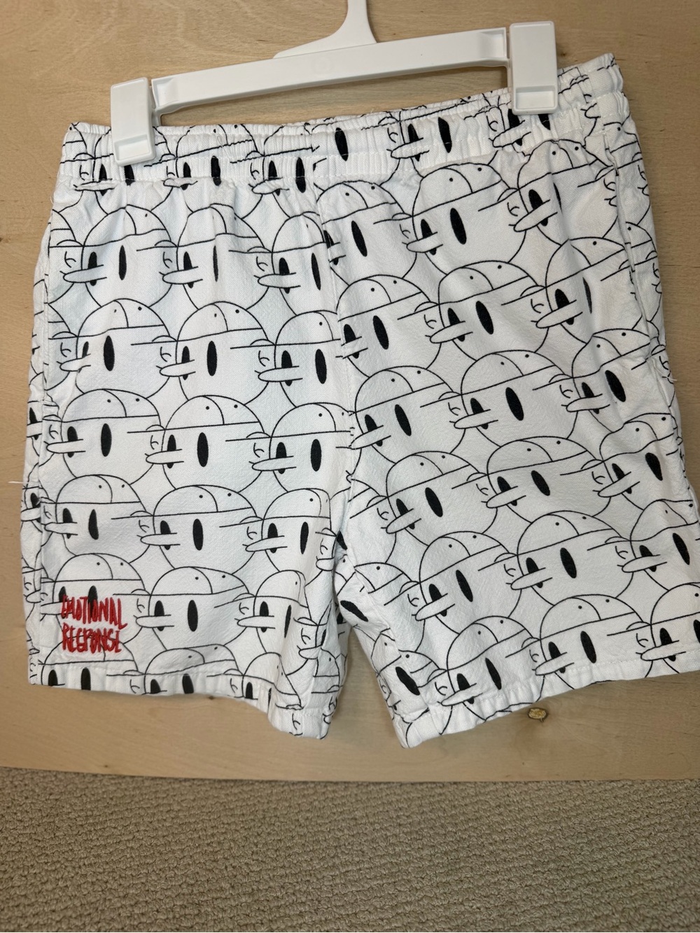 Zara - Emotional Response White Graphic Shorts - Small/Medium